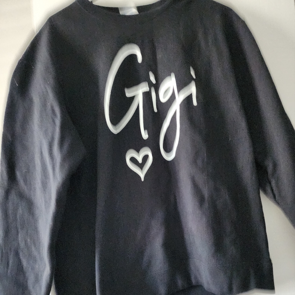 Black Sweatshirt with Heart Accent